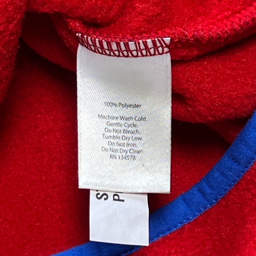 Vineyard Vines Mens Fleece Quarter Zip Pullover Red Blue Color Block - Picture 6 of 9